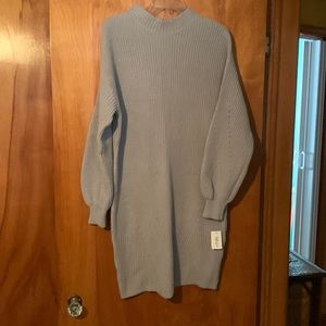 Style & Co. Light Gray Long Sleeve Sweater Dress